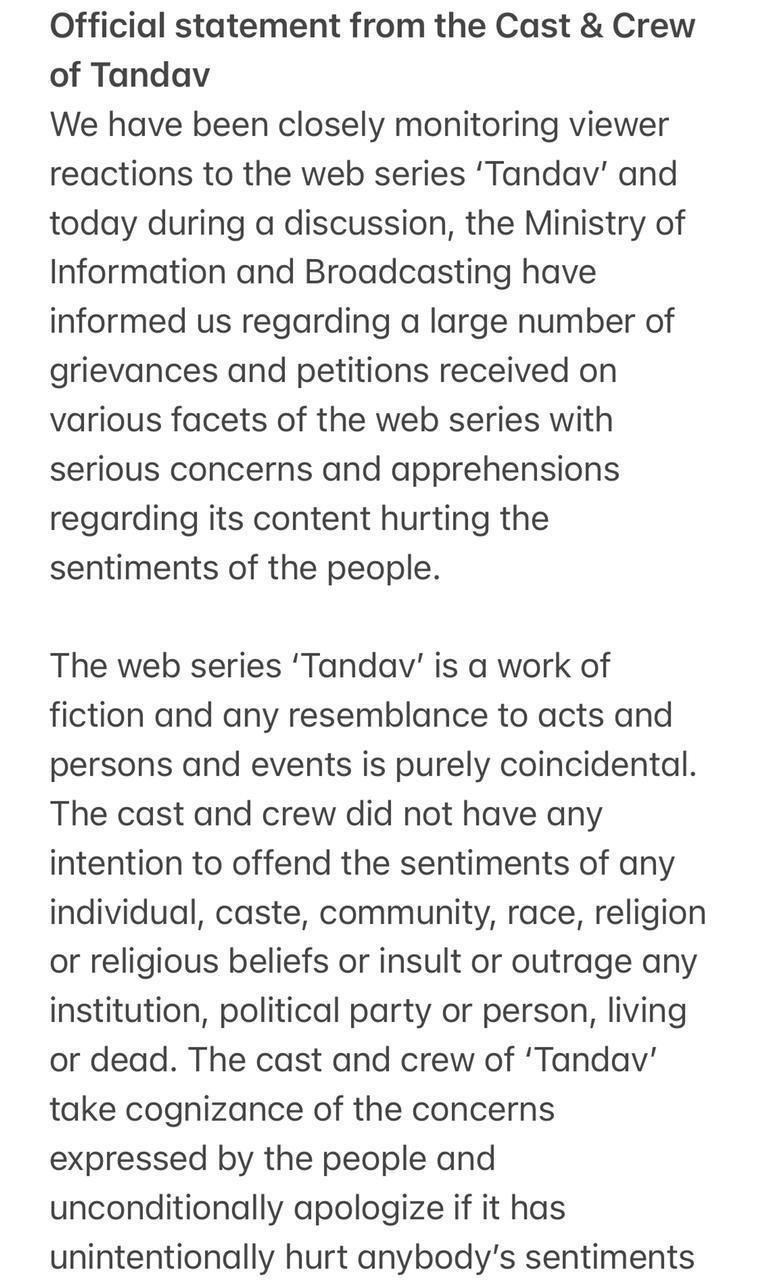 Tandav Controversy Update