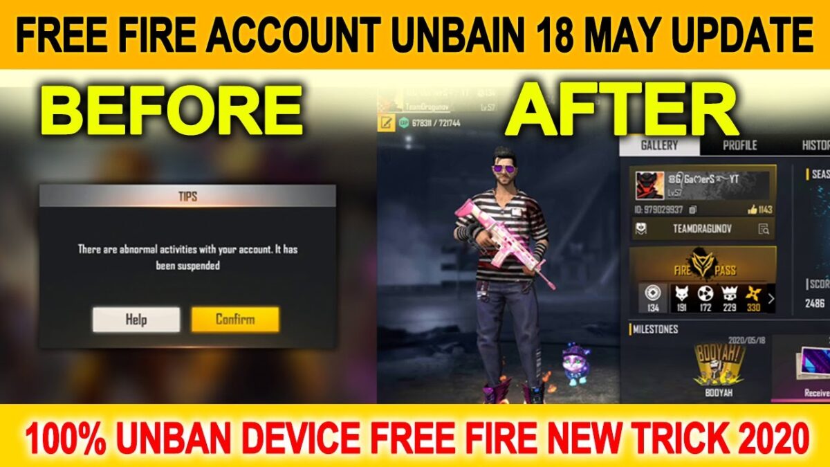 how to unban free fire account