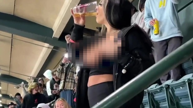 Flashes Her Breasts at Supercross Event